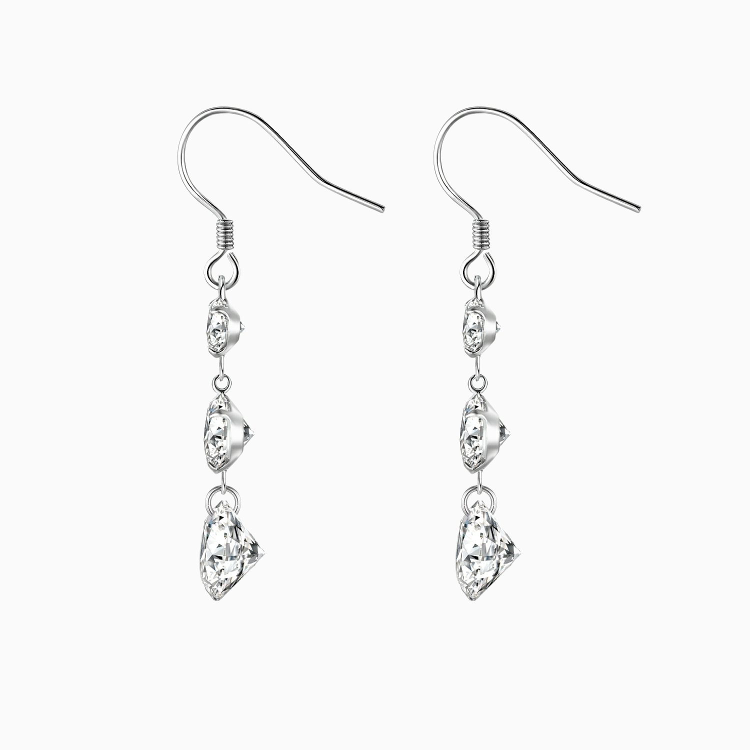 6Pcs Round Moissanite Drops Earrings - Ceerom