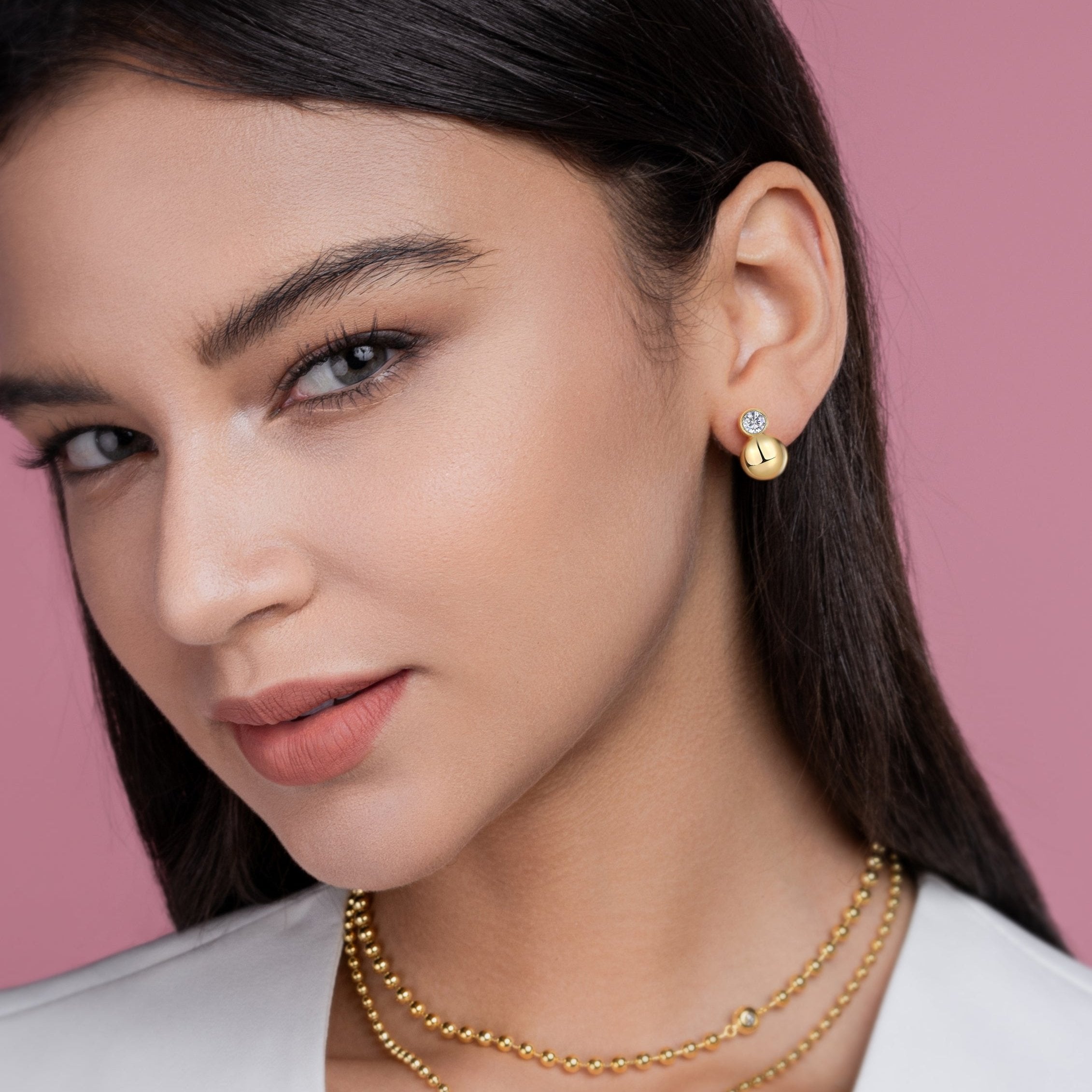 Elegant Ball Moissanite Stud Earrings - Ceerom