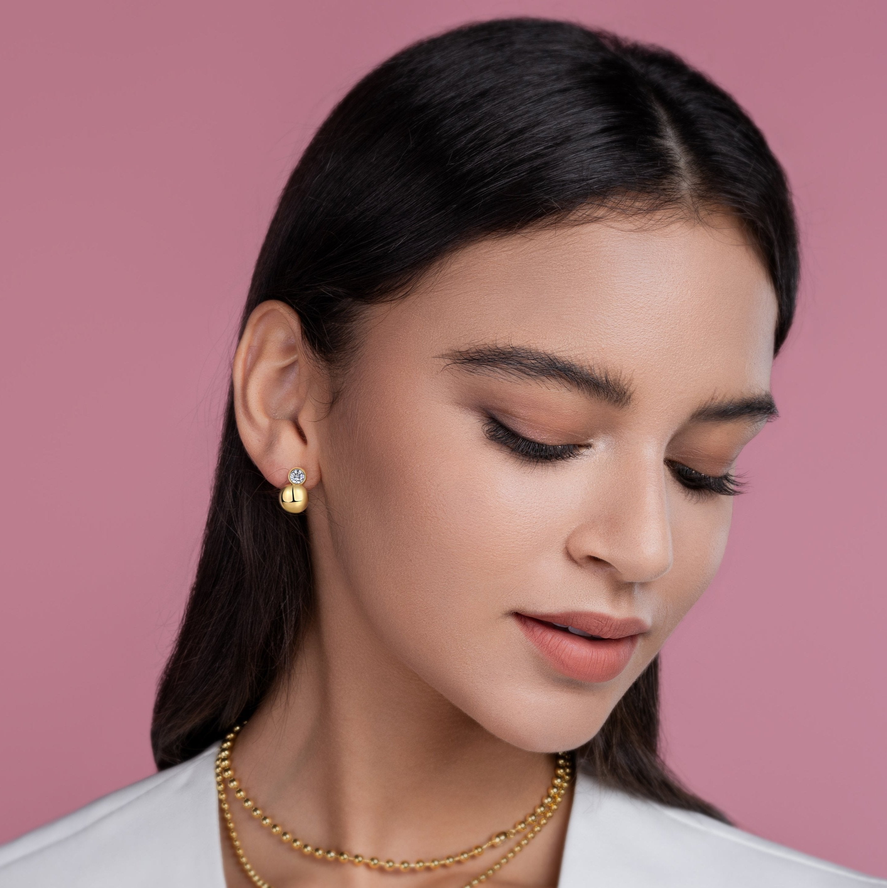 Elegant Ball Moissanite Stud Earrings - Ceerom