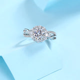 Halo Brilliant Round Moissanite Engagement Ring