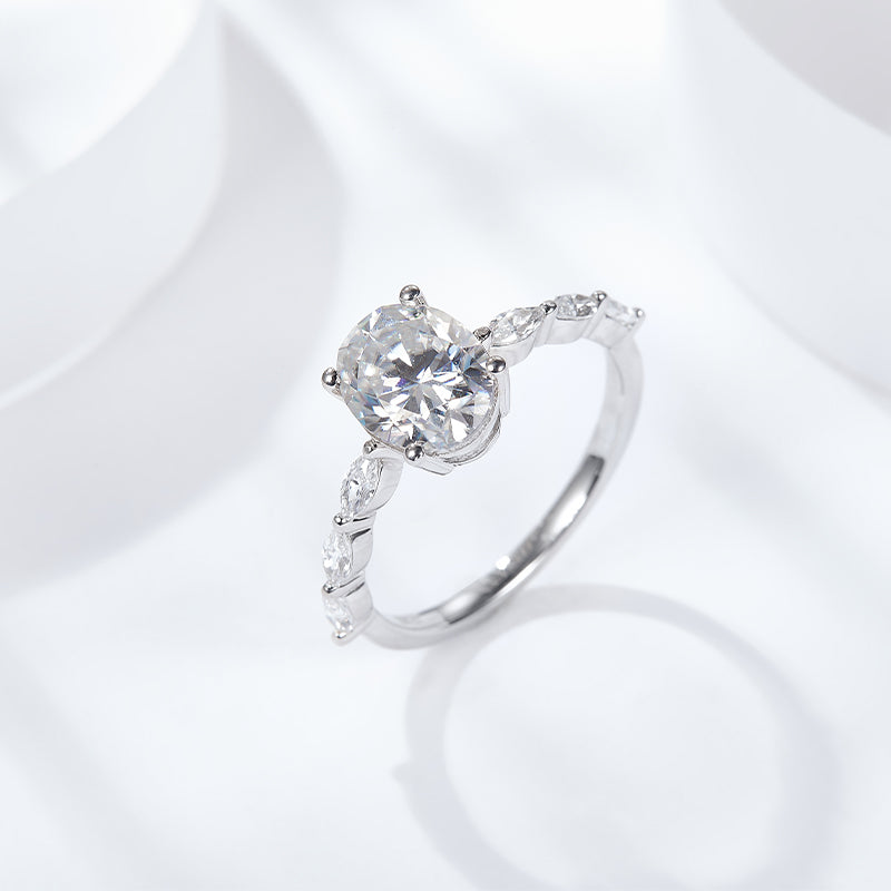 2ct Oval Moissanite Pave Ring - Ceerom
