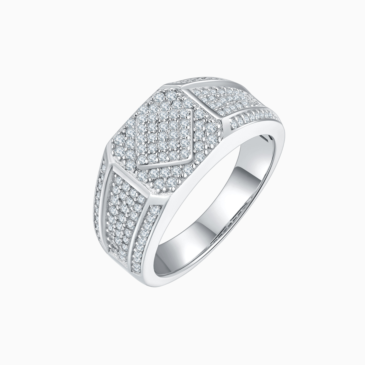 Men's Pave Moissanite Wedding Ring - Ceerom