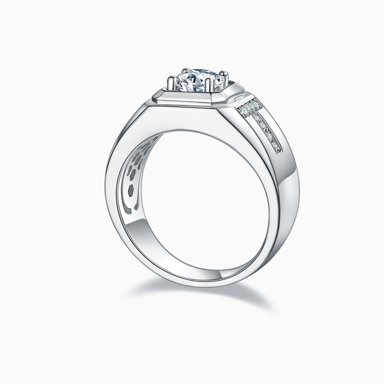 Men's Moissanite Wedding Band Ring - Ceerom