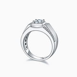 Round Moissanite Wedding Men's Ring