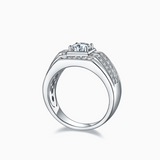 Men's Round Moissanite Halo Engagement Ring