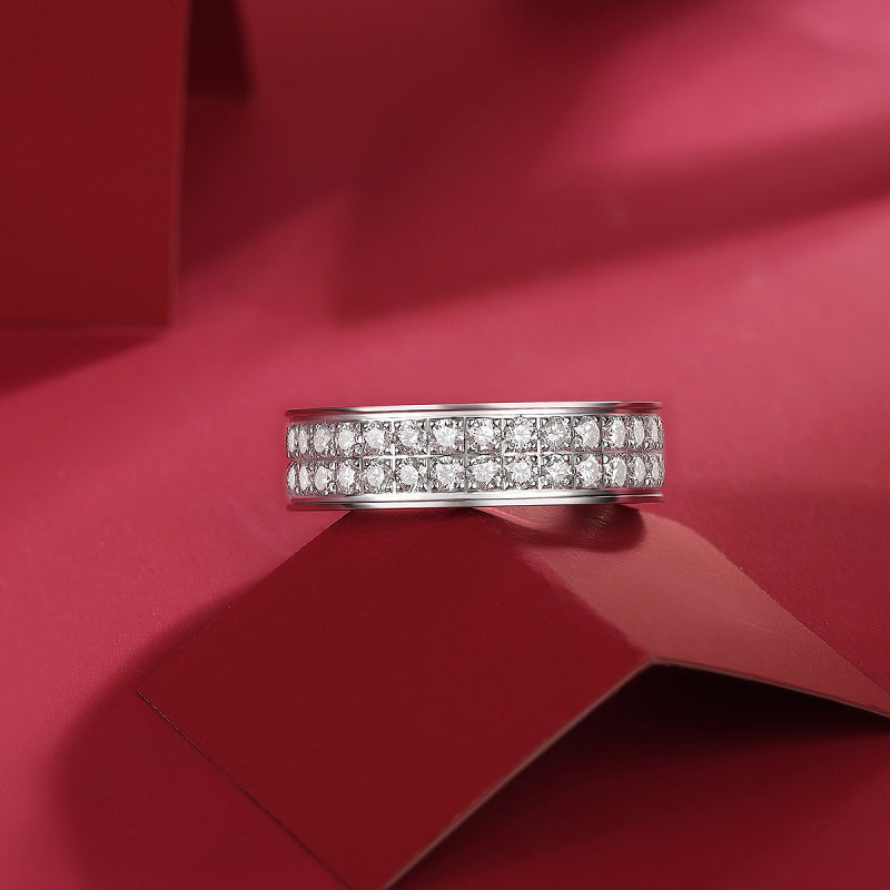 Full Eternity Moissanite Engagement Band Ring - Ceerom