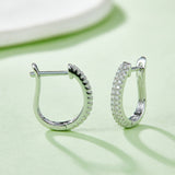 Double Row Half Hoop Moissanite Earrings