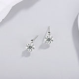 4Ct Round Cut Moissanite Drop Earrings