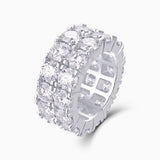 Round Cut Moissanite Pave Wedding Ring