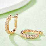 Double Row Half Hoop Moissanite Earrings