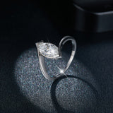 Solitaire Marquise Moissanite Engagement Ring - Ceerom