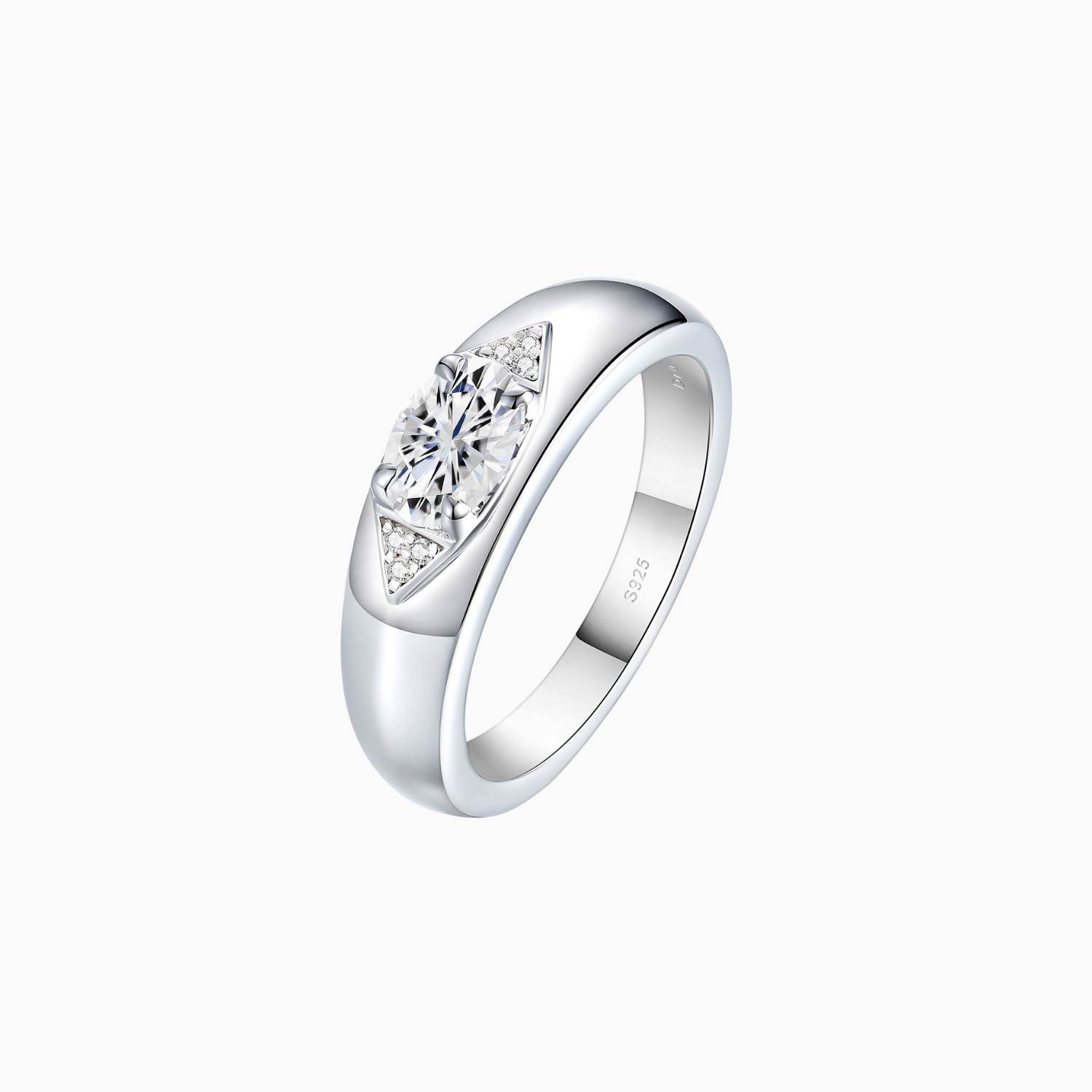 Oval Cut Men's Moissanite Wedding Band Ring - Ceerom