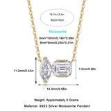 Two Stone Moissanite Necklace - Ceerom