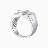 Men's Moissanite Cross Band Ring