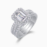 Sparkle Emerald Cut Stackable Ring Set - Ceerom