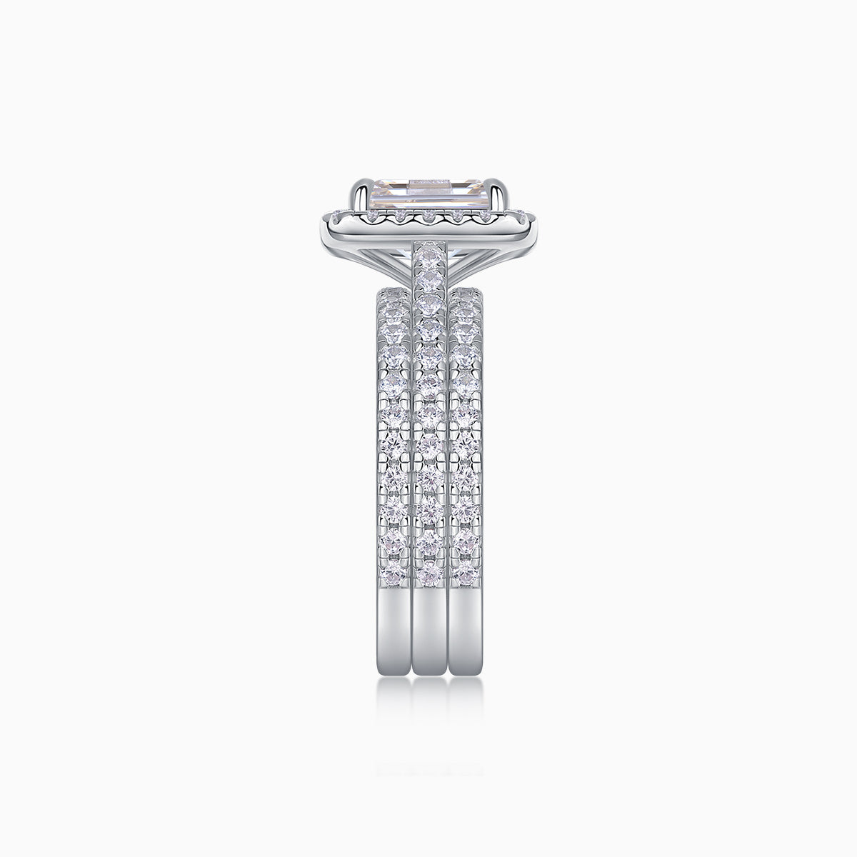Sparkle Emerald Cut Stackable Ring Set - Ceerom