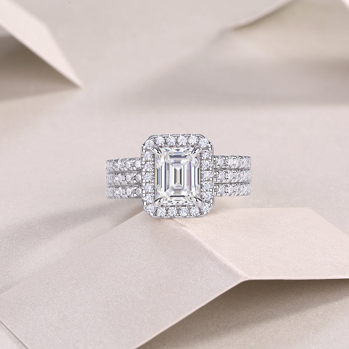 Sparkle Emerald Cut Stackable Ring Set - Ceerom