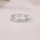 Twist Round Cut Wedding Stackable Band Ring