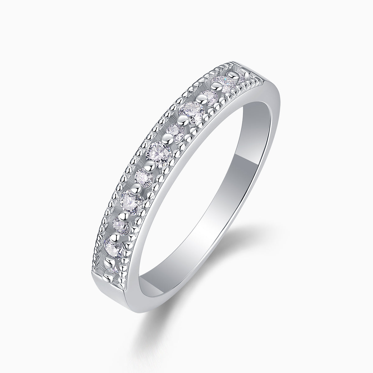 Moissanite Half Eternity Band Ring - Ceerom