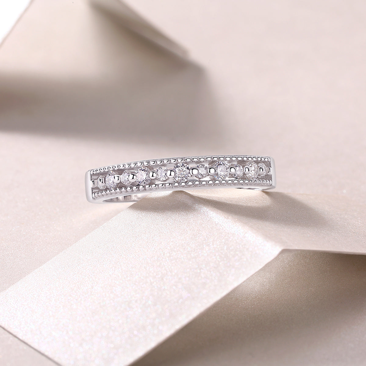 Moissanite Half Eternity Band Ring - Ceerom