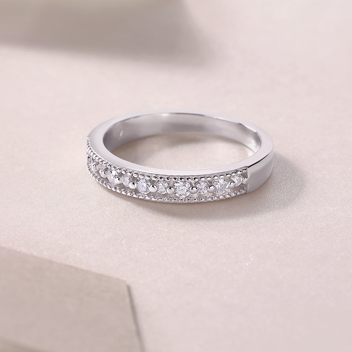 Moissanite Half Eternity Band Ring - Ceerom