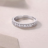 Moissanite Half Eternity Band Ring