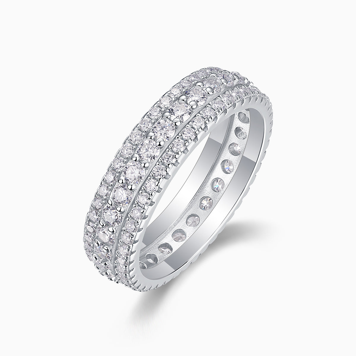 Moissanite Pave Wedding Band Ring - Ceerom