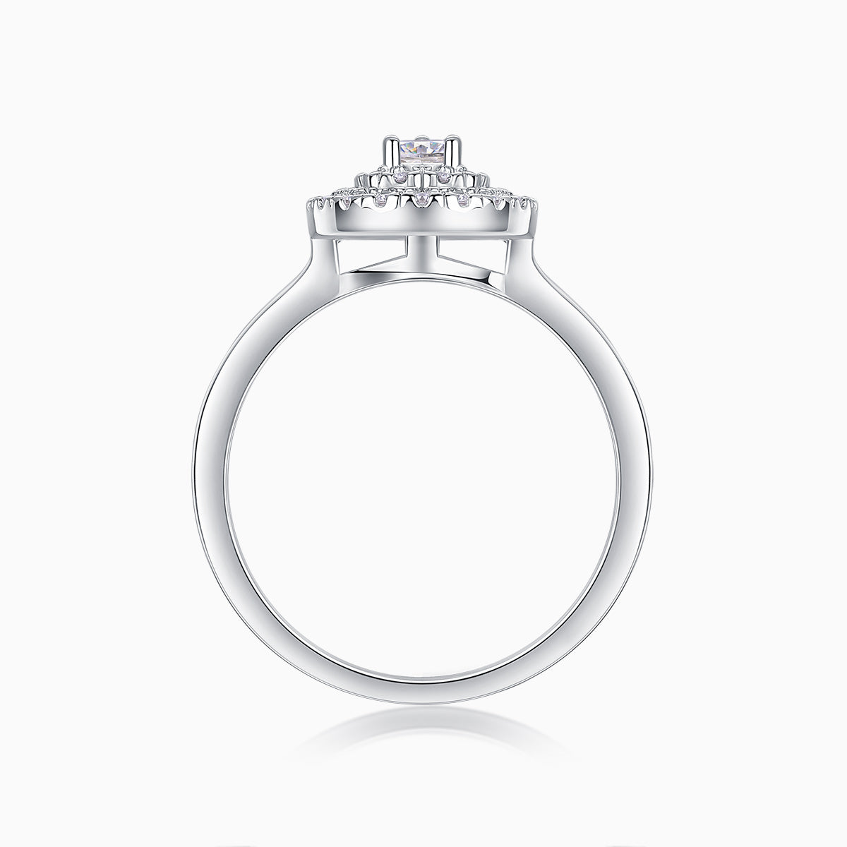 Halo Pear Shaped Moissanite Ring - Ceerom