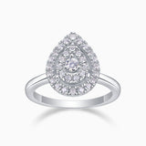 Halo Pear Shaped Moissanite Ring