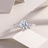 Three Stone Moissanite Wedding Ring