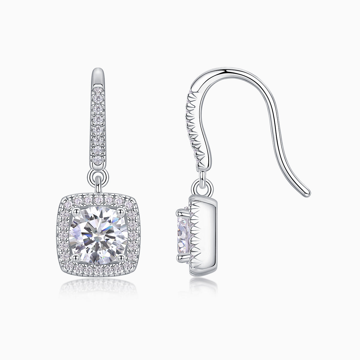 Round Moissanite Drop Earrings - Ceerom