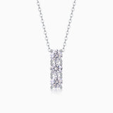 Three Round  Moissanite Pendant Necklace