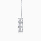 Three Round  Moissanite Pendant Necklace - Ceerom