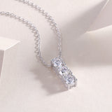 Three Round  Moissanite Pendant Necklace