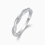 Twist Round Cut Wedding Stackable Band Ring