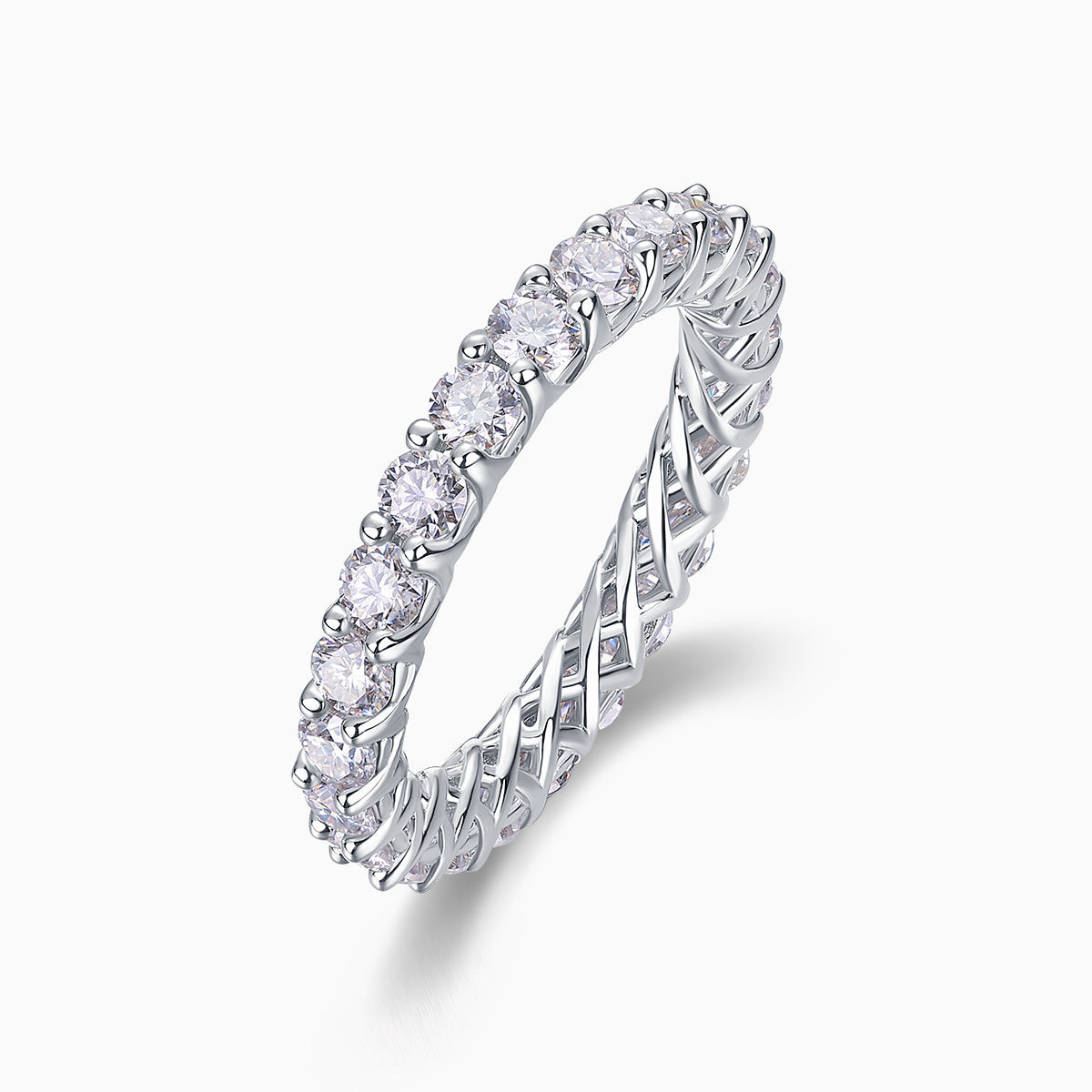 Moissanite Pave Eternity Band Ring - Ceerom