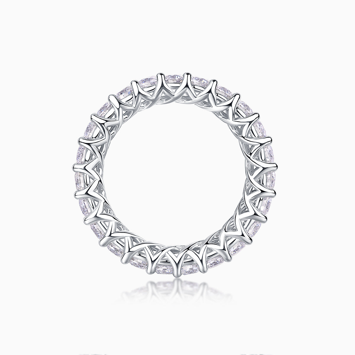 Moissanite Pave Eternity Band Ring - Ceerom