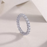 Moissanite Pave Eternity Band Ring