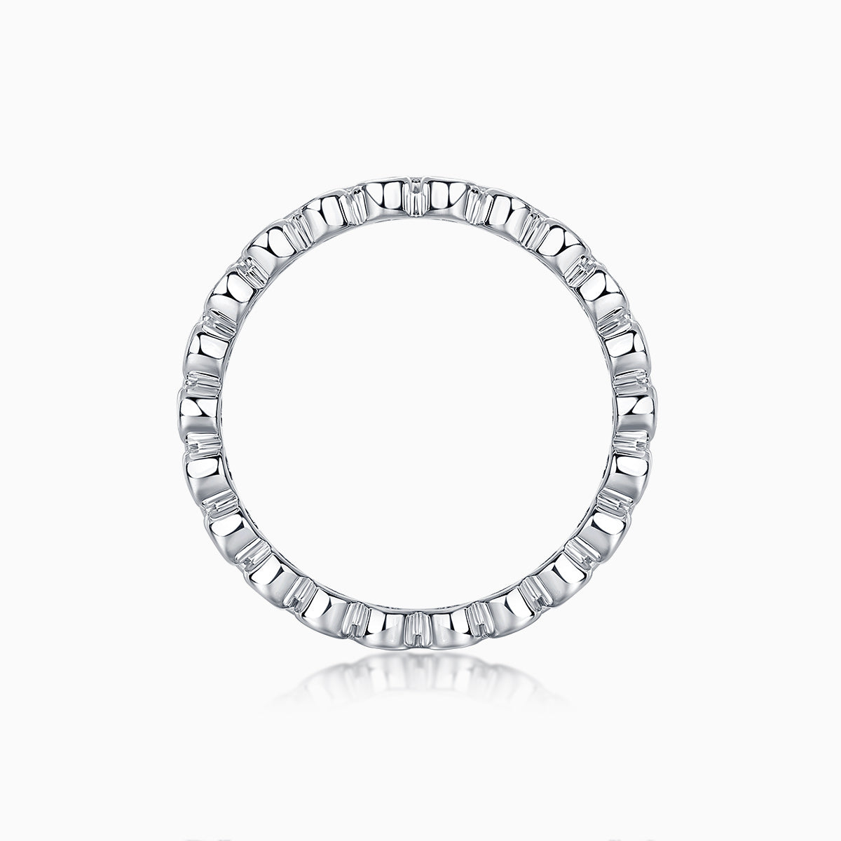 Three Row Pave Moissanite Wide Band Ring - Ceerom