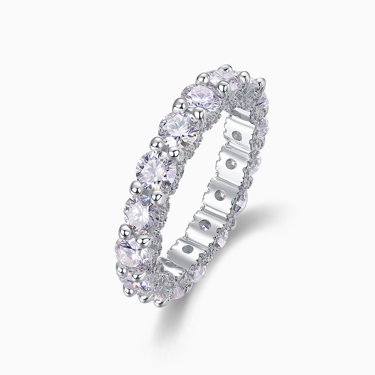 Round Cut Moissanite Eternity Band Ring - Ceerom