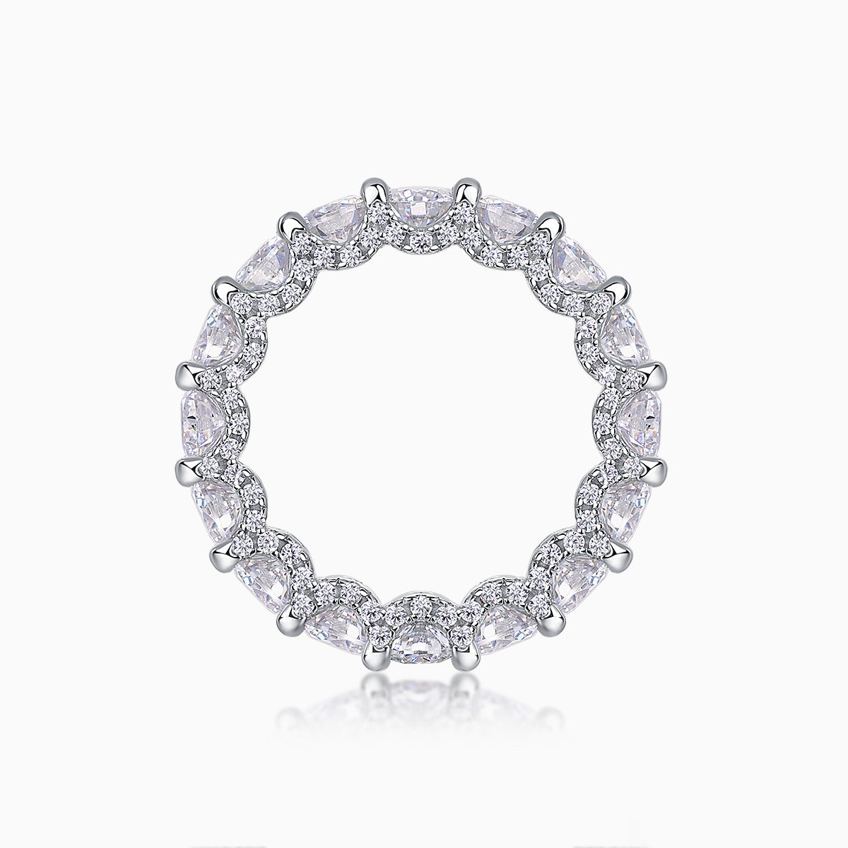Round Cut Moissanite Eternity Band Ring - Ceerom