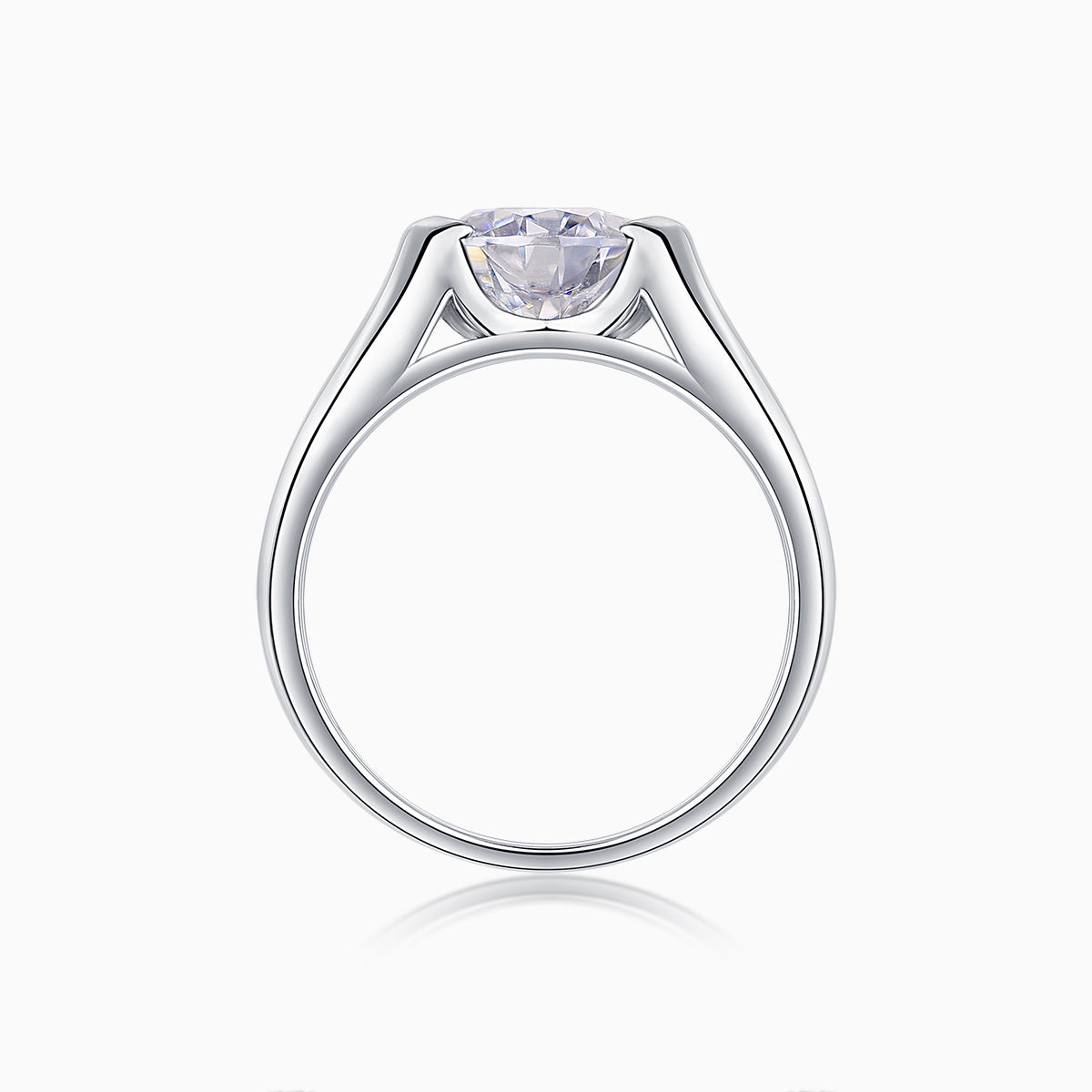 Solitaire Round Cut Moissanite Ring - Ceerom