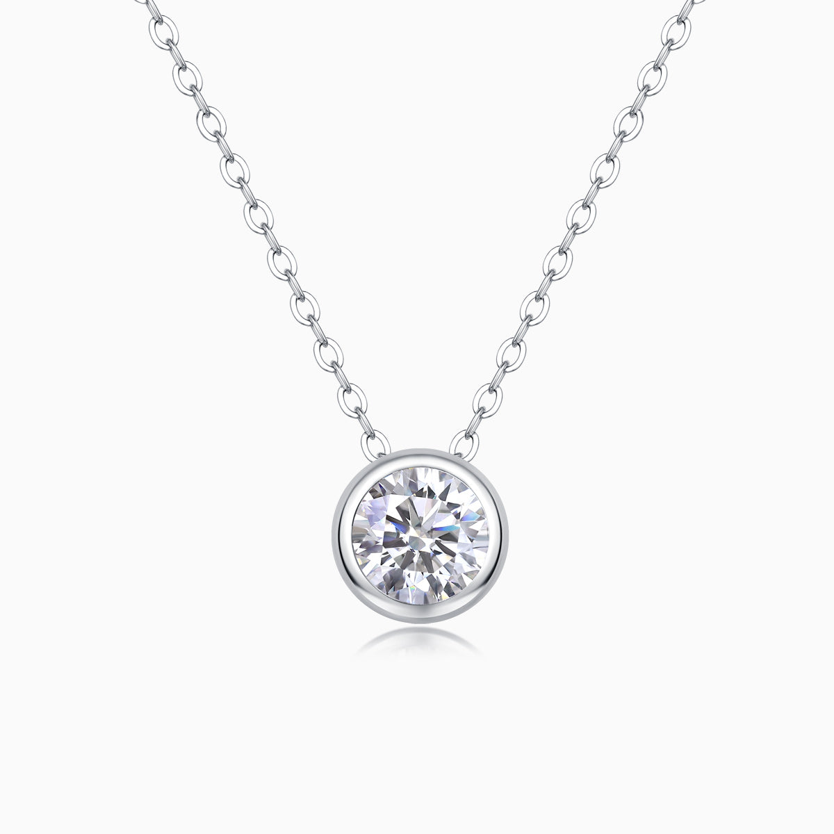 Round Solitaire Pendant Necklace - Ceerom