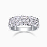 Triple Row Half Eternity Weeding Band Ring - Ceerom