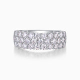 Triple Row Half Eternity Weeding Band Ring - Ceerom