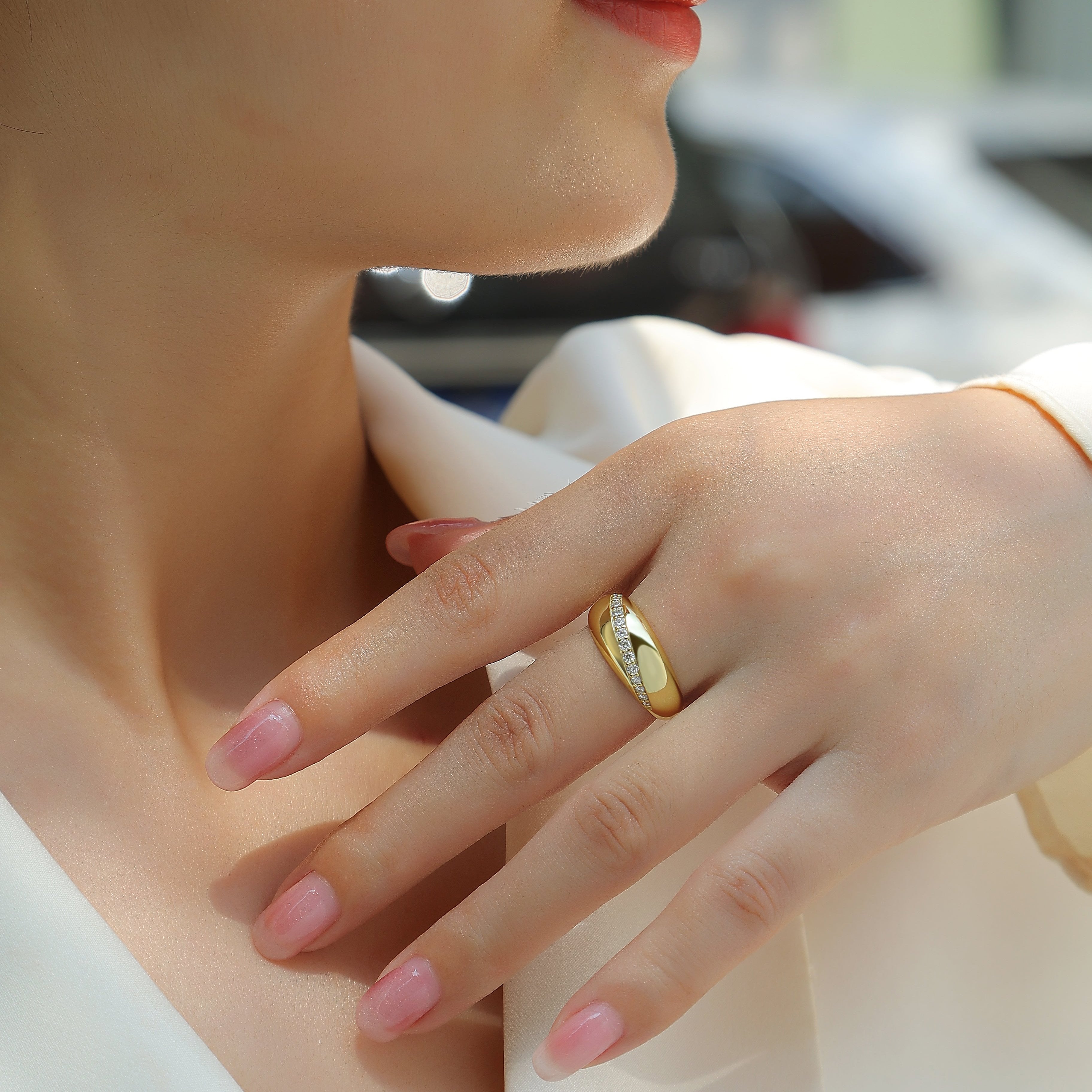 Pave Moissanite Band Ring - Ceerom