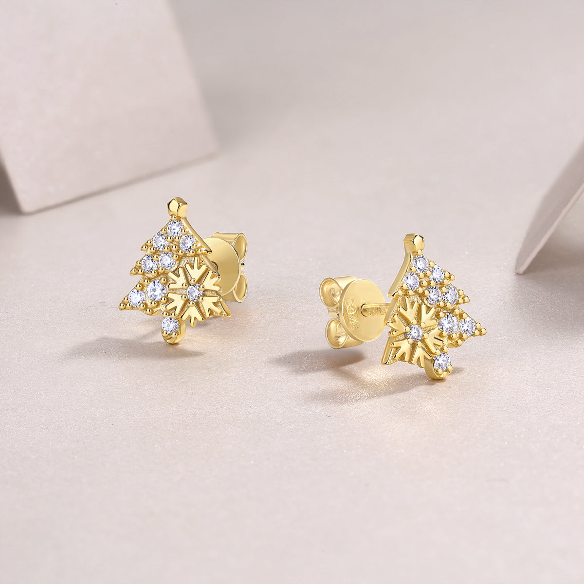 Christmas Tree Moissanite Stud Earrings - Ceerom