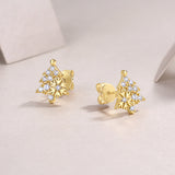 Christmas Tree Moissanite Stud Earrings