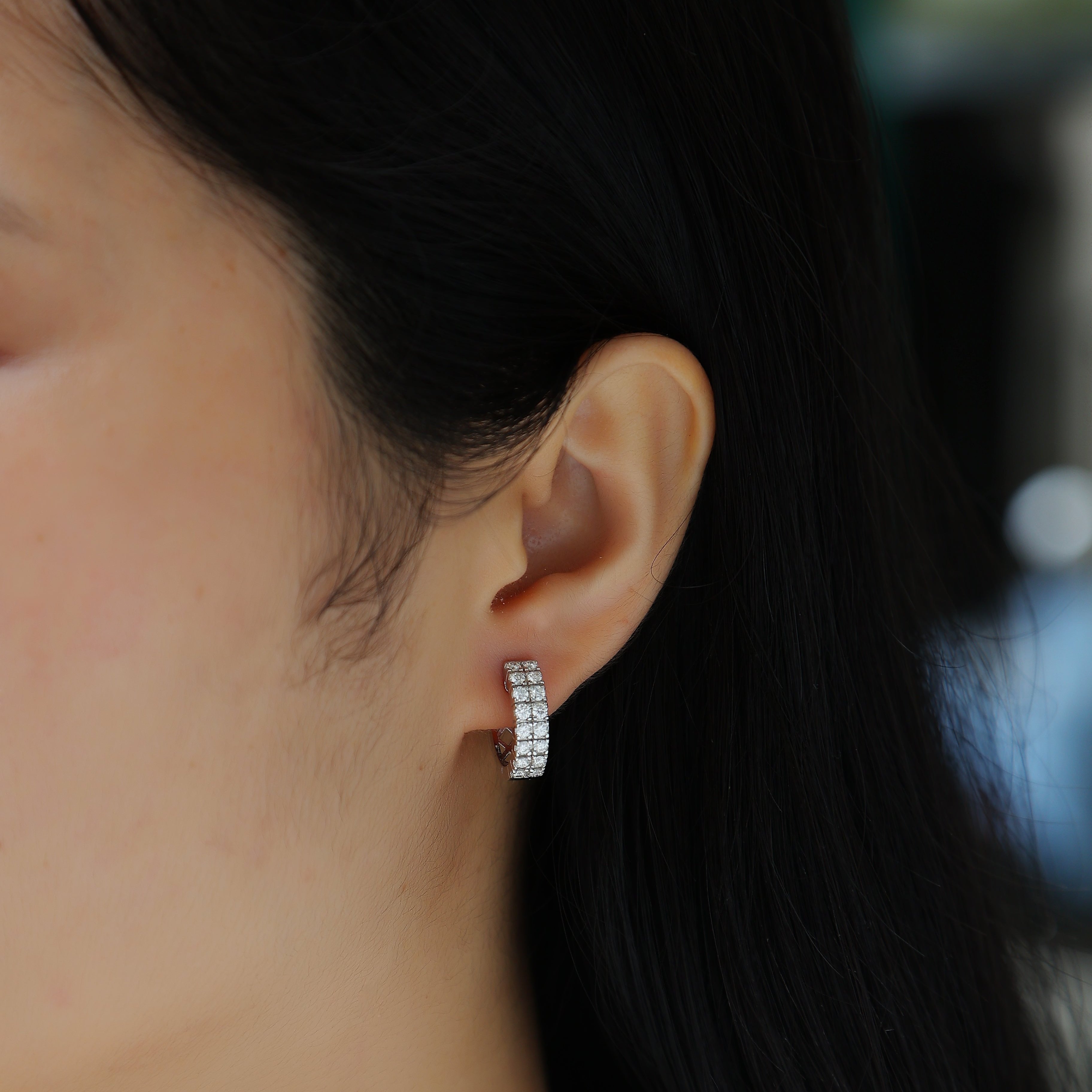 Moissanite Hoop Women Wedding Earrings - Ceerom