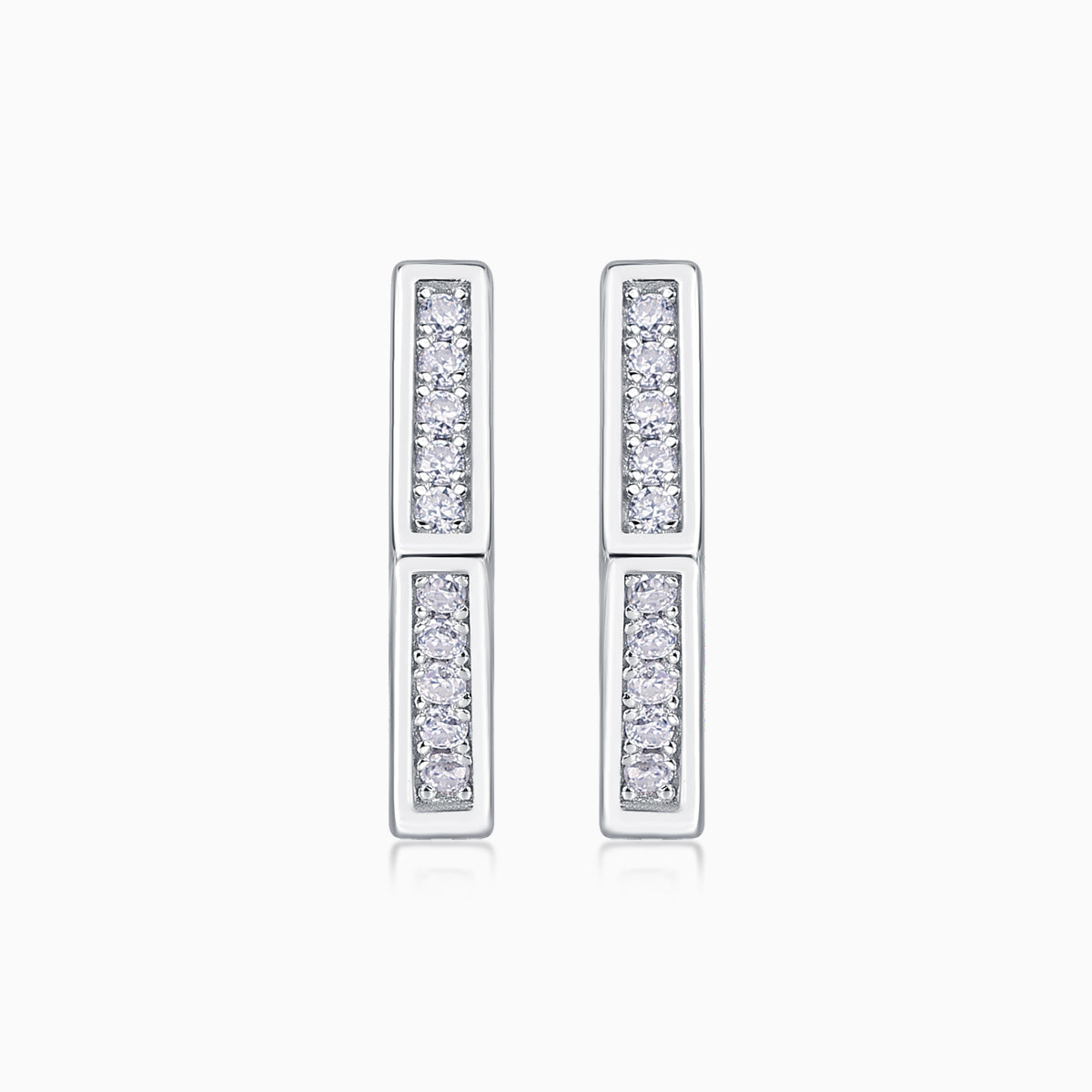 Pave Moissanite Pentagonal  Hoop Earrings - Ceerom